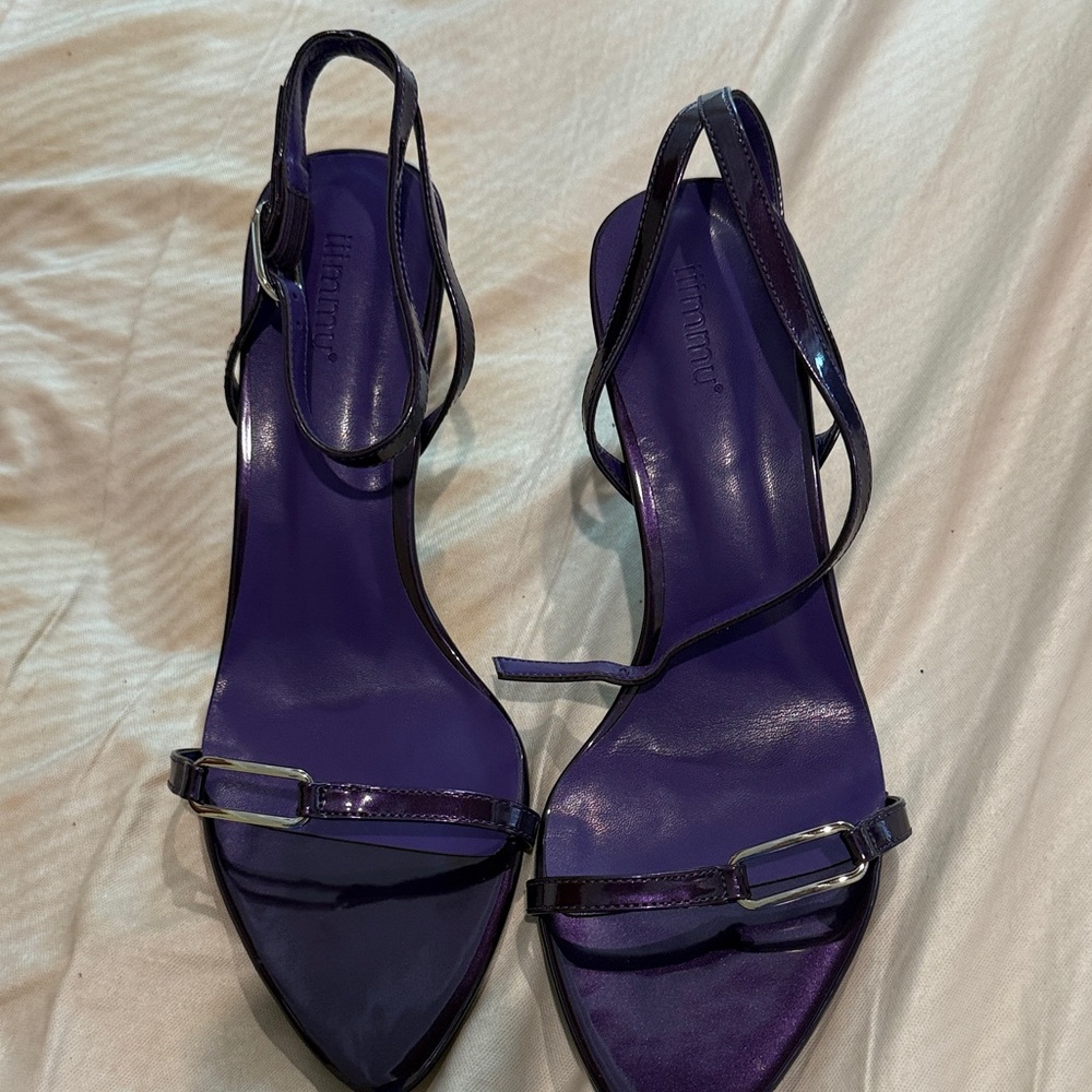 Women's Purple Strappy Slingback Heels
